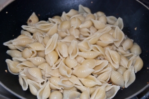 Shell Pasta in a pan